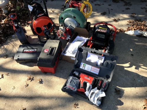 A group of tools used by plumbers